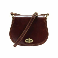 Budget 😍 Vermont Country Store Italian Leather Saddle Bag Black 💯