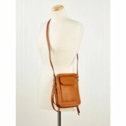 Best Sale 😀 Vermont Country Store Leather Travel Crossbody Organizer Dark Brown 💯