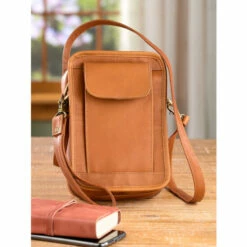 Best Sale 😀 Vermont Country Store Leather Travel Crossbody Organizer Dark Brown 💯 -Outlet womens clothing Store unnamed file 716