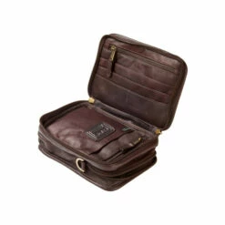 Best Sale 😀 Vermont Country Store Leather Travel Crossbody Organizer Dark Brown 💯 -Outlet womens clothing Store unnamed file 724