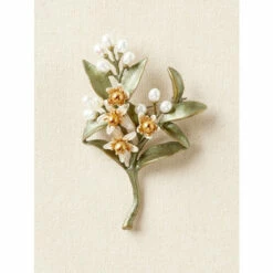 Hot Sale 🎉 Vermont Country Store Orange Blossom Brooch Green 🔔