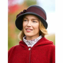 Deals ✨ Vermont Country Store Wool-Felt Floral Cloche Charcoal 💯 -Outlet womens clothing Store unnamed file 752