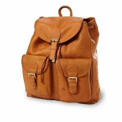 Cheapest 🎁 Vermont Country Store Classic Leather Drawstring 🎒 Backpack Tan 🔥