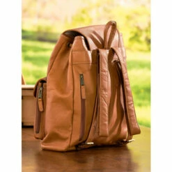 Cheapest 🎁 Vermont Country Store Classic Leather Drawstring 🎒 Backpack Tan 🔥 -Outlet womens clothing Store unnamed file 757