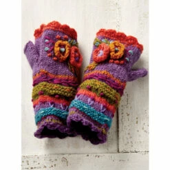 Cheapest ✨ Vermont Country Store Hand-Knit Wool Hand Warmers Purple 🥰