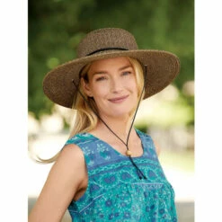 Deals 🔔 Vermont Country Store 👩 Women's Big Brim Woven Sun Hat Coffee 🎉