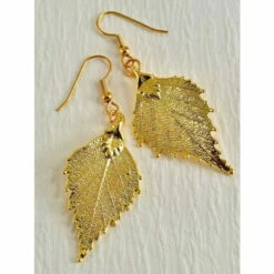 Wholesale 🔔 Vermont Country Store Birch Leaf Drop Earrings Gold 🛒