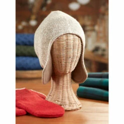 Flash Sale ⭐ Vermont Country Store Men's And 👩 Women's Ragg Sherpa Hat Oatmeal 😀