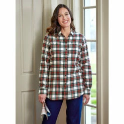 Best reviews of ๐ Vermont Country Store ๐ฉ Women's Plaid Flannel Boyfriend ๐ Shirt Red Plaid ๐